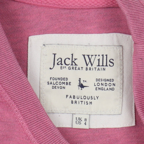Jack Wills Women's Pink Logo Sweatshirt Size 8