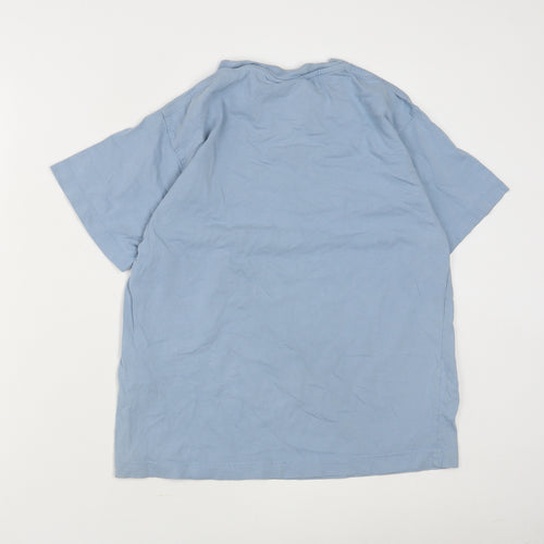 Kangol Unisex Blue Cotton T-Shirt Size M Crew Neck