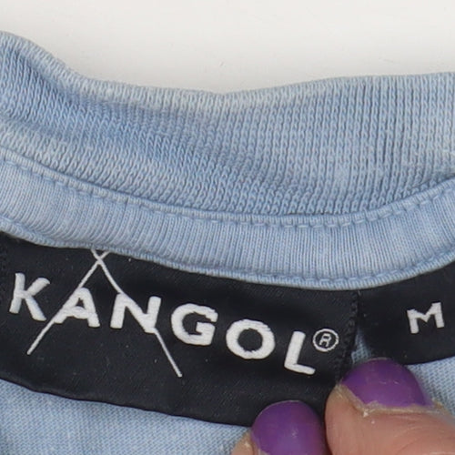 Kangol Unisex Blue Cotton T-Shirt Size M Crew Neck