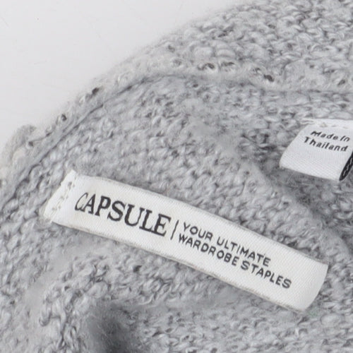 Capsule Women's Grey Ivory Hooded Open front Cardigan Size 16/18