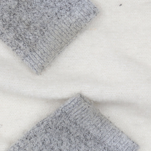 Capsule Women's Grey Ivory Hooded Open front Cardigan Size 16/18