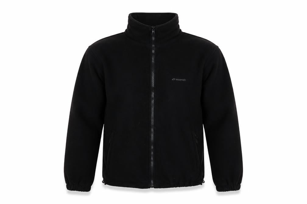 Front view of Mountain Life Men's Black Fleece Jacket L