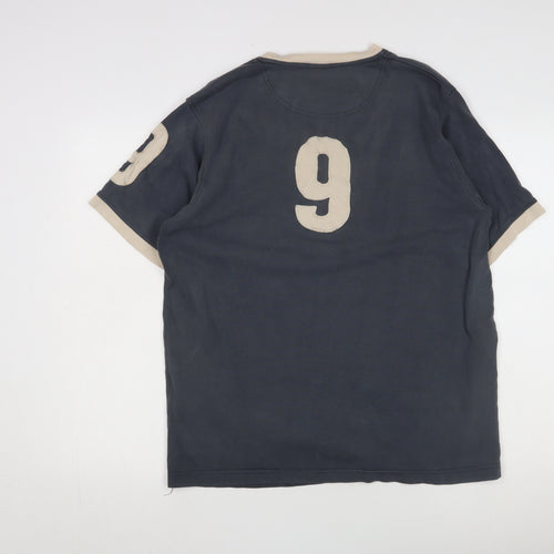 Republic Men's Blue Italia T-Shirt - Size L, Crew Neck