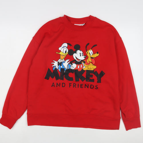 Disney Unisex Red Pullover Sweatshirt S