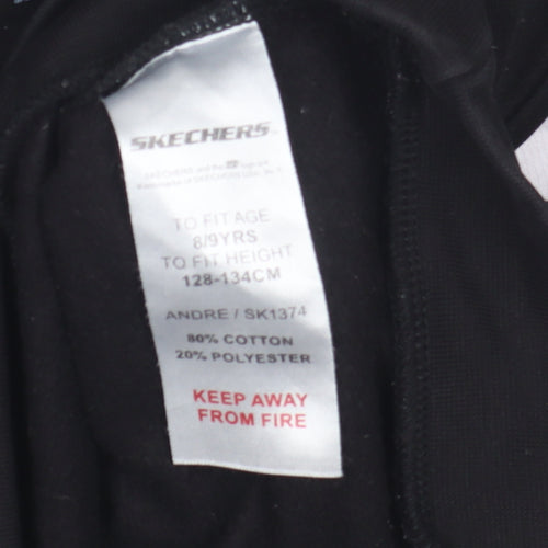 Skechers Boys Black Hoodie, 8-9 Years, Graphic Print Pullover