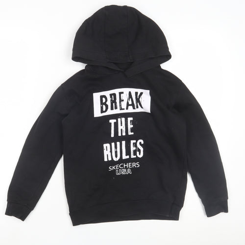 Skechers Boys Black Hoodie, 8-9 Years, Graphic Print Pullover