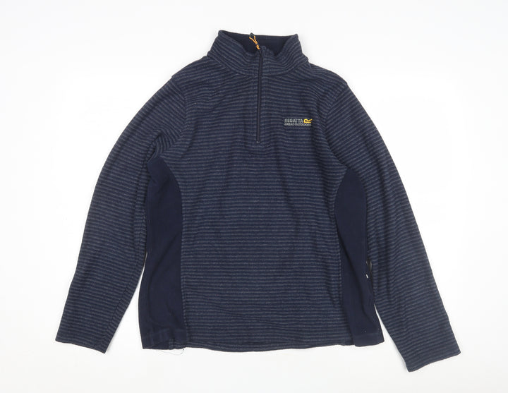 Regatta Women's Blue Striped Sweatshirt, Size 12