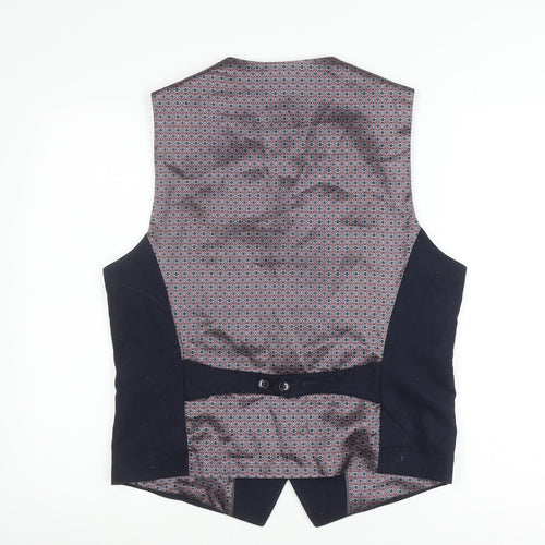 Ted Baker Men's Blue Wool Waistcoat Size 4 Slim
