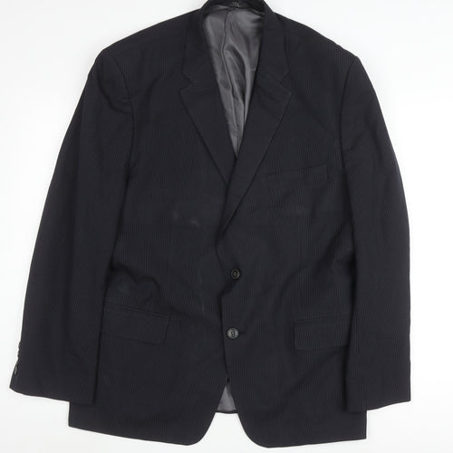 Haggar Men's Black Striped Suit Jacket 46R