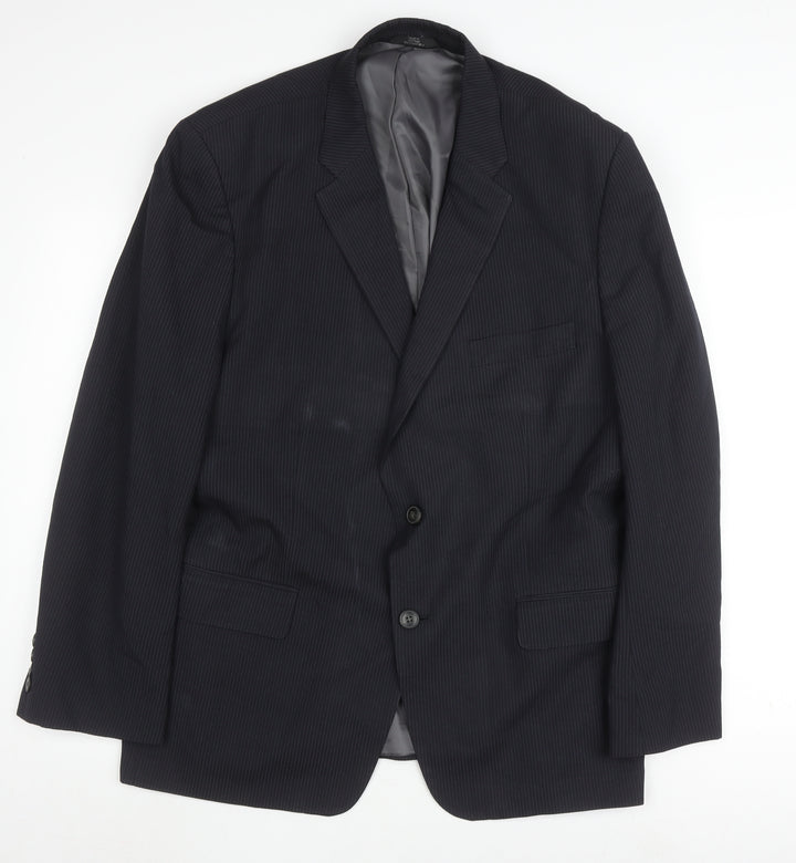 Haggar Men's Black Striped Suit Jacket 46R