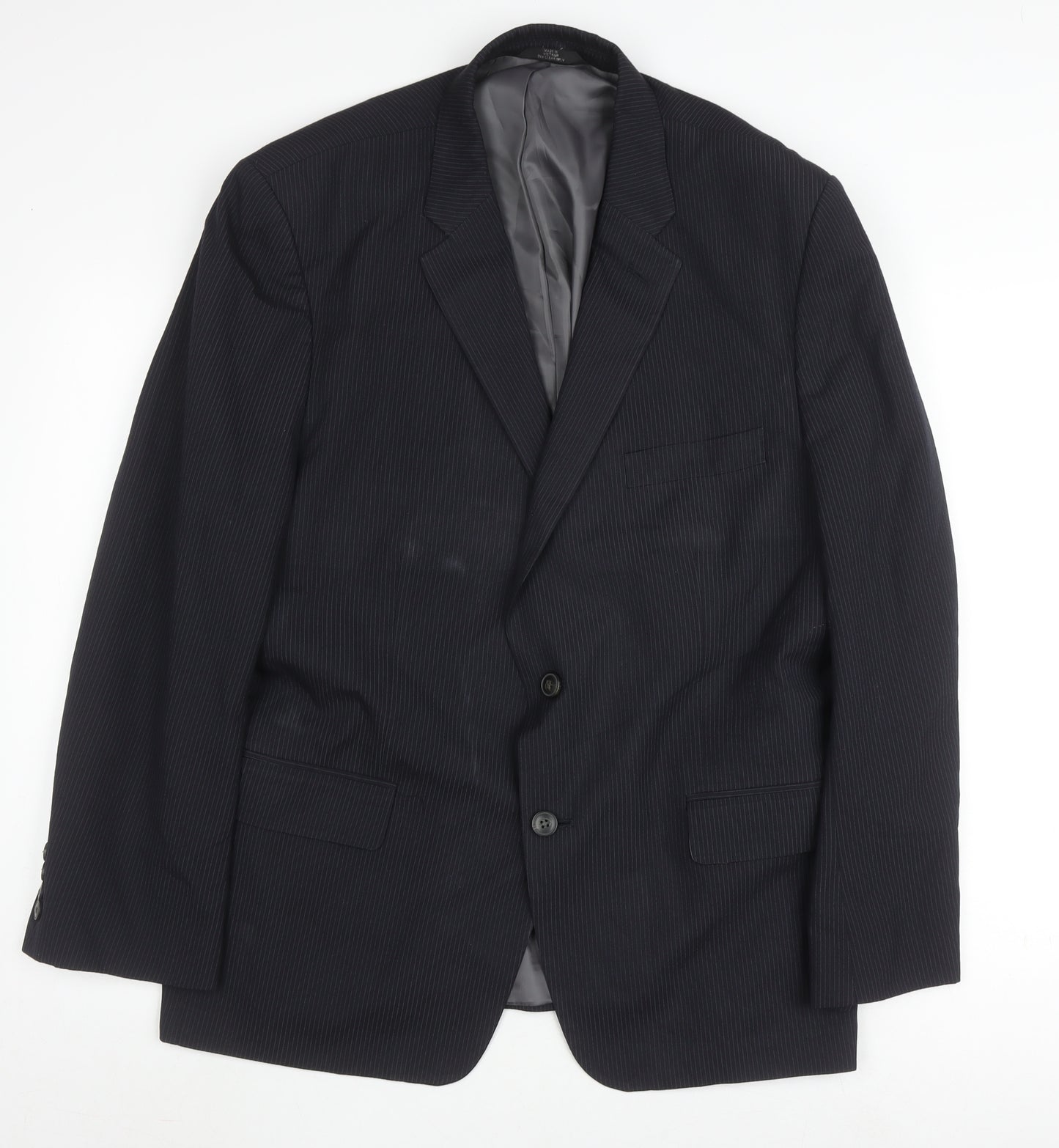 Haggar Men's Black Striped Suit Jacket 46R