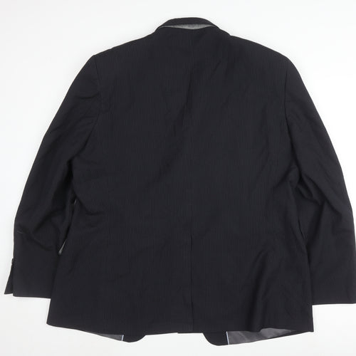 Haggar Men's Black Striped Suit Jacket 46R