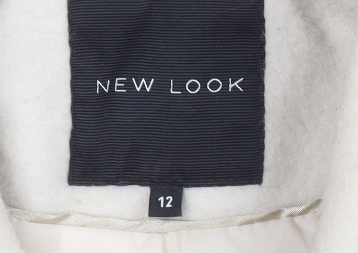 New Look Women’s Ivory Pea Coat Size 12
