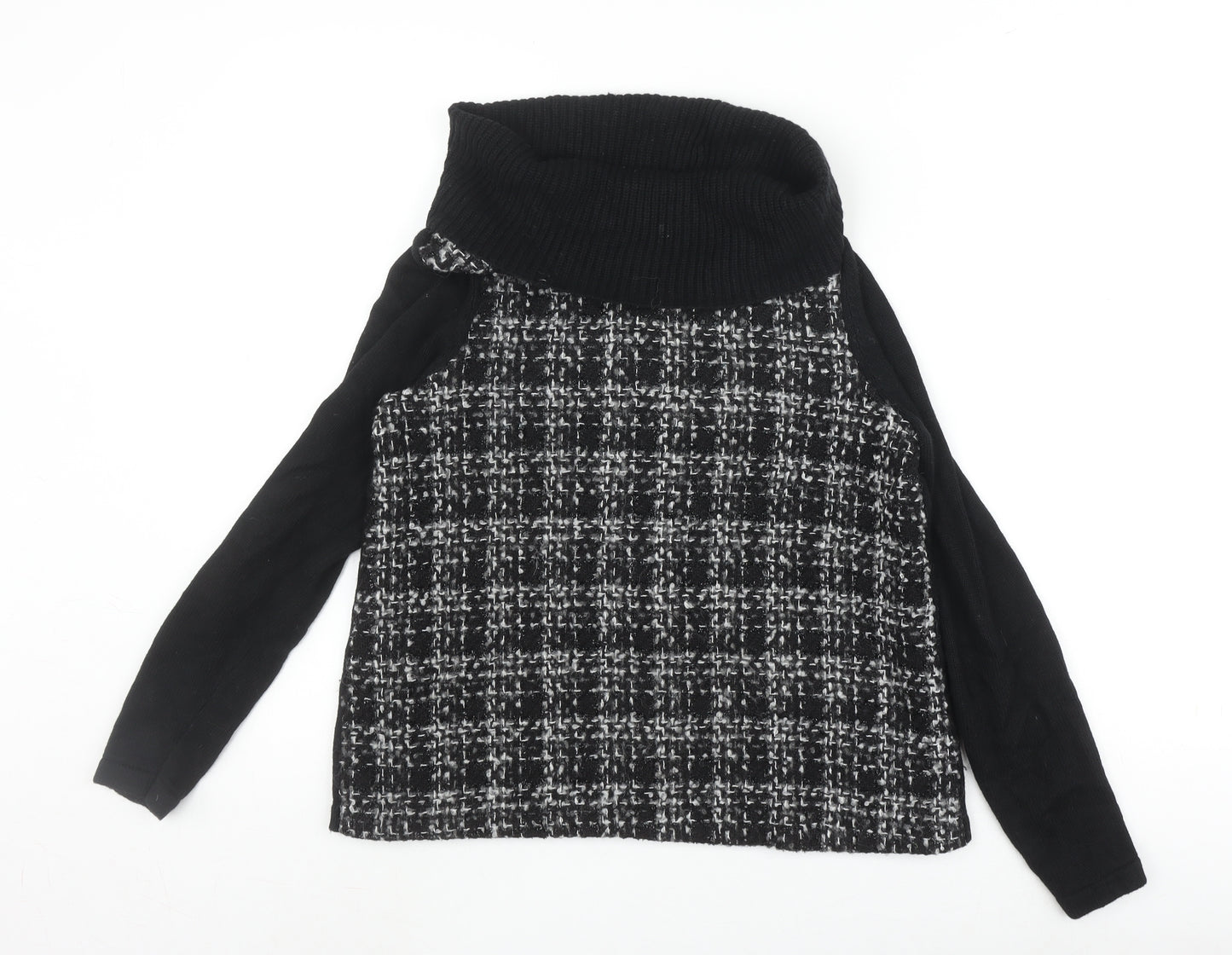 Marks and Spencer Women's Black Cowl Neck Jumper Size 10