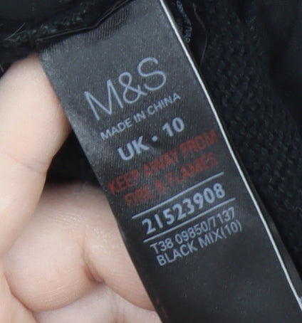 Marks and Spencer Women's Black Cowl Neck Jumper Size 10