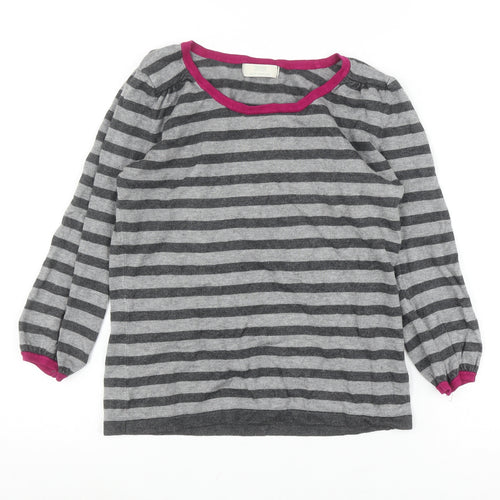 Marks and Spencer Women's Grey Striped Top Size 12