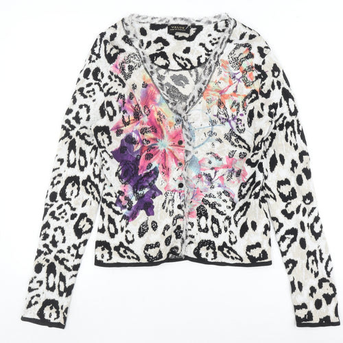 VALUE Women's Multicoloured V-Neck Cardigan Size 10