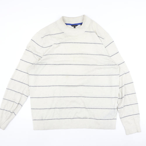 Ted Baker Ivory Striped Crew Neck Men's Pullover Jumper