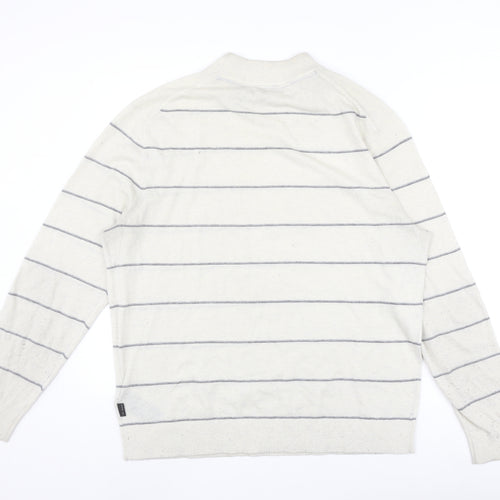 Ted Baker Ivory Striped Crew Neck Men's Pullover Jumper
