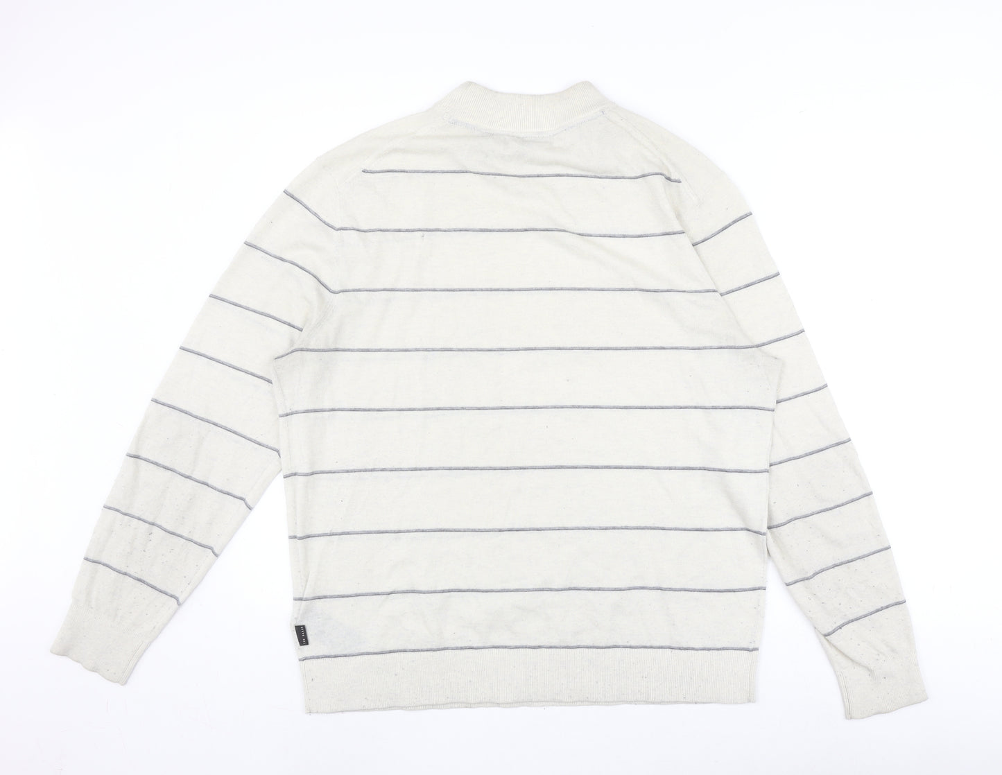Ted Baker Ivory Striped Crew Neck Men's Pullover Jumper