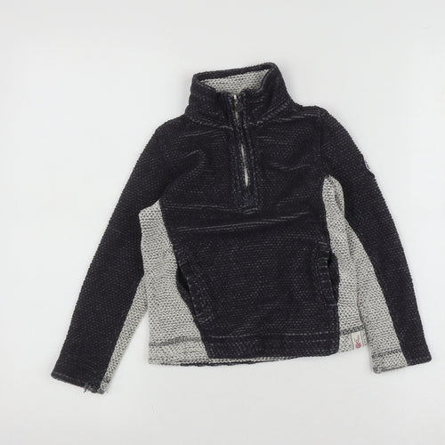 Weird Fish Girls Black 1/4 Zip Sweatshirt Size 5-6 Years