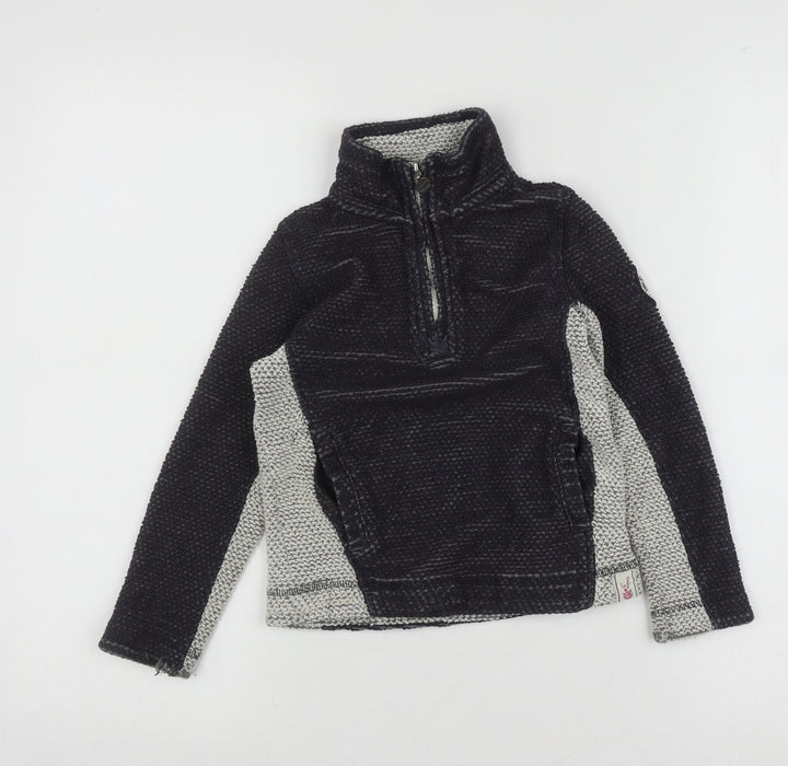 Weird Fish Girls Black 1/4 Zip Sweatshirt Size 5-6 Years