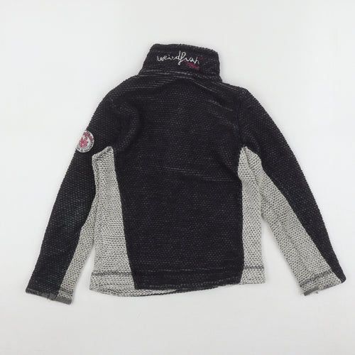 Weird Fish Girls Black 1/4 Zip Sweatshirt Size 5-6 Years