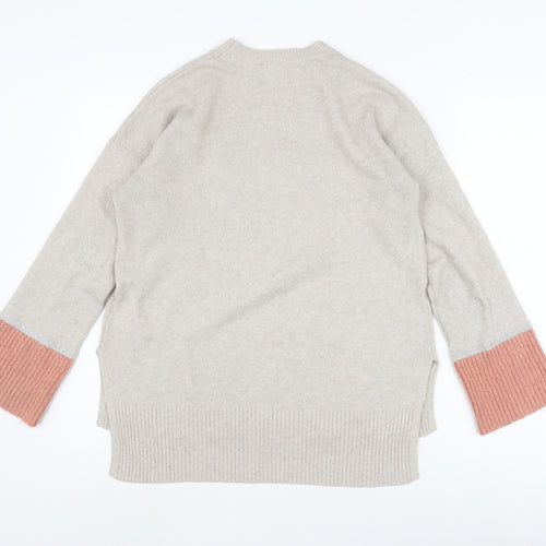 Oasis Women's Beige Heart Print Pullover Jumper - Size S