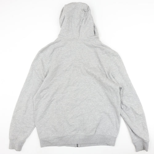 Threadbare Men's Grey Hoodie, L, Full Zip, Hooded, Logo