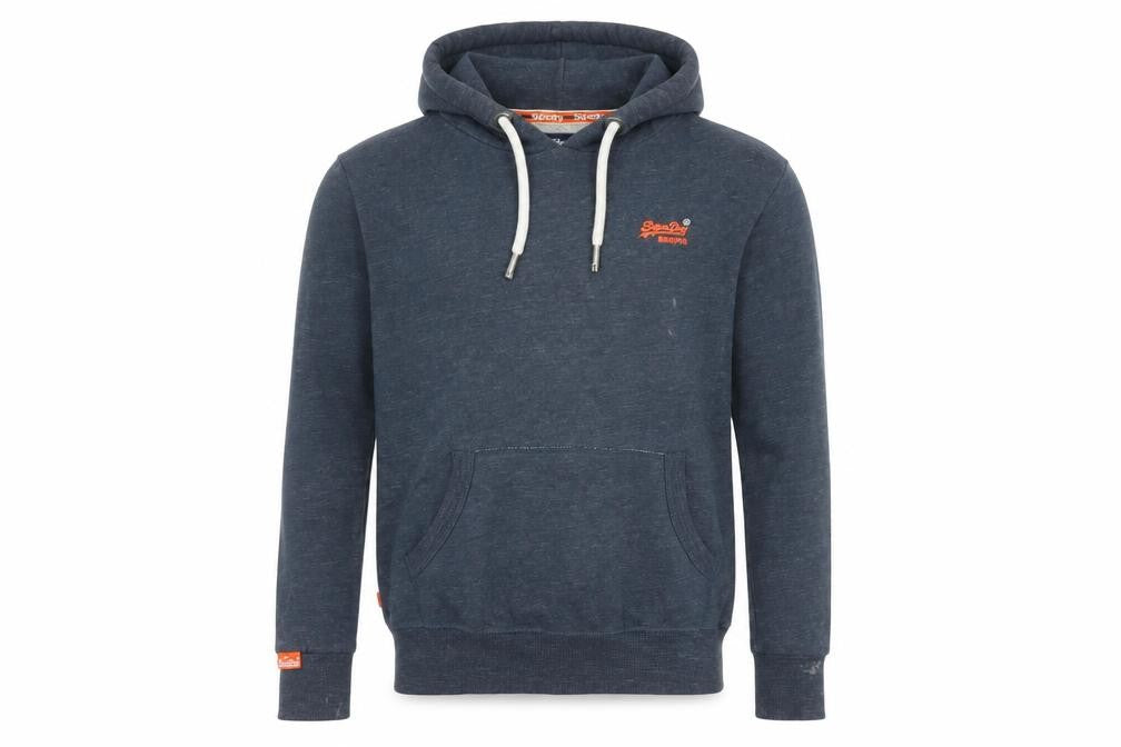 Front view of Superdry Men's Blue Pullover Hoodie S