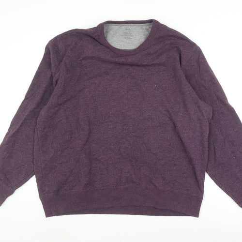 Marks and Spencer Men's Purple Crew Neck Sweatshirt XL