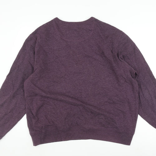 Marks and Spencer Men's Purple Crew Neck Sweatshirt XL