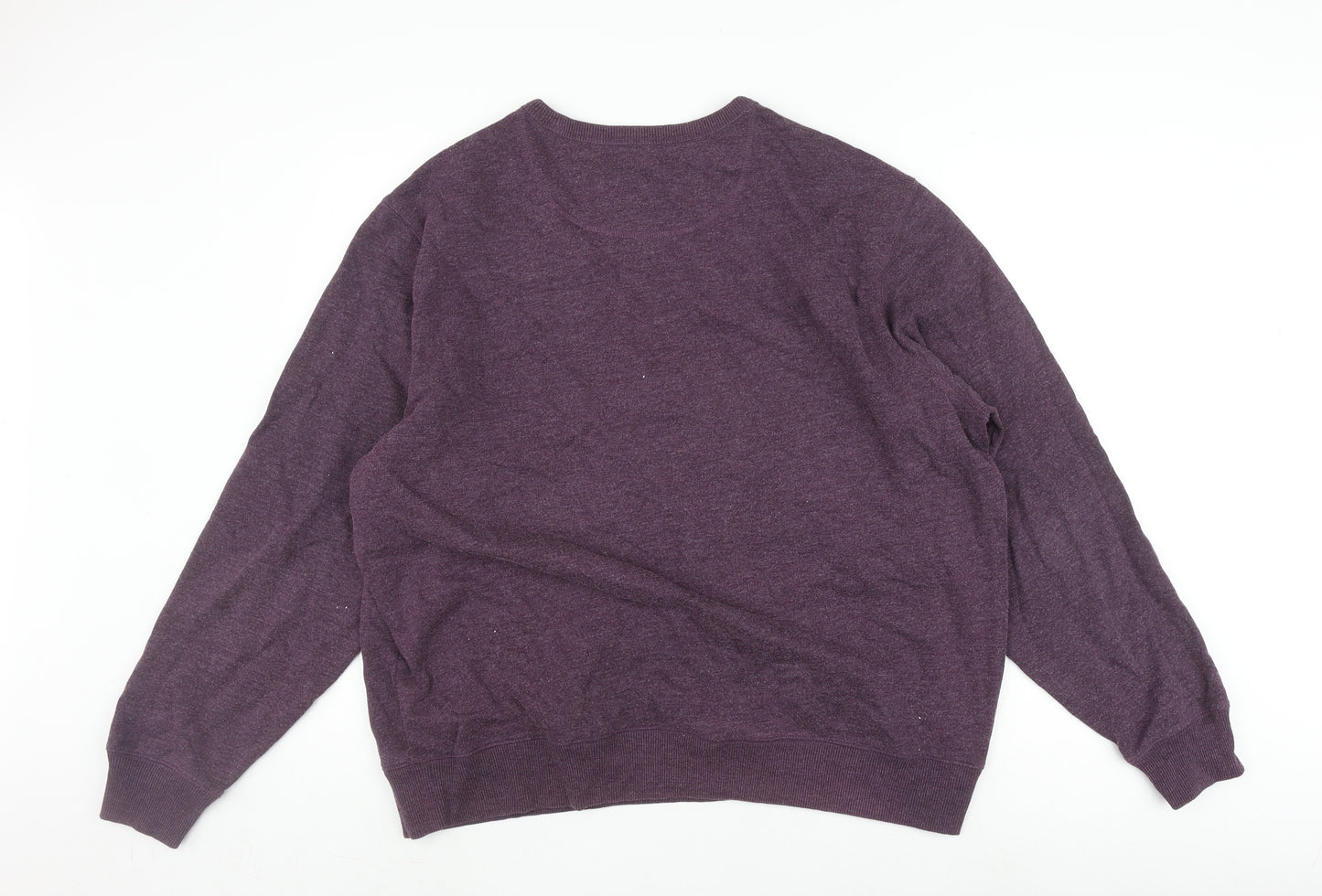 Marks and Spencer Men's Purple Crew Neck Sweatshirt XL