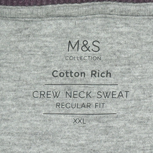Marks and Spencer Men's Purple Crew Neck Sweatshirt XL