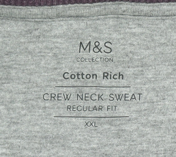 Marks and Spencer Men's Purple Crew Neck Sweatshirt XL