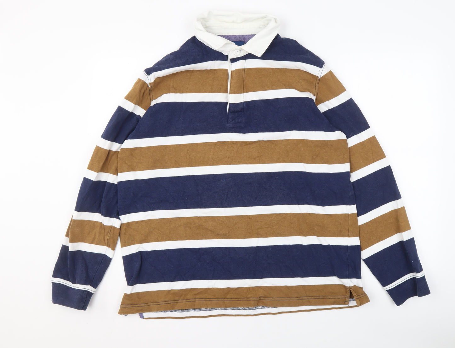 Cotton Traders Men's Multicoloured Striped Polo L
