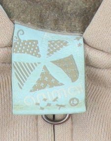 Animal Women's Beige Full Zip Hoodie Size 12