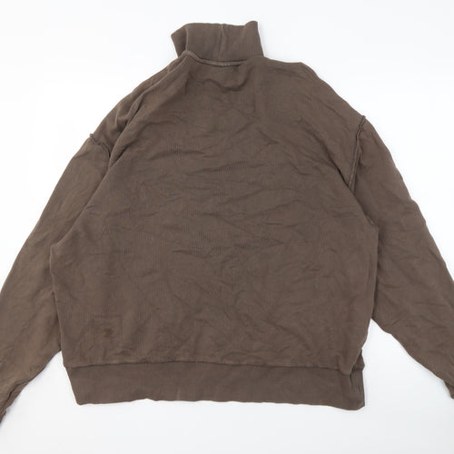 Collusion Brown High Neck Pullover Sweatshirt Men S