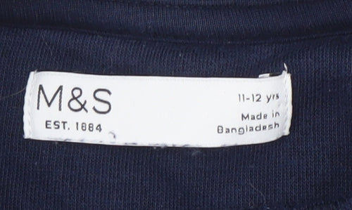Marks and Spencer Boys Blue Pullover Sweatshirt 11-12 Years