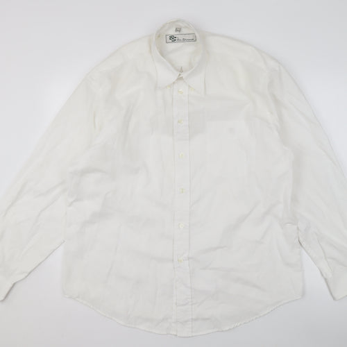 Ben Sherman Men's White Dress Shirt L Formal Cotton