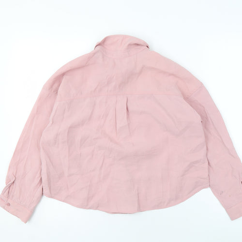 Zara Girls Pink Button-Up Shirt, 11-12 Years, Collared