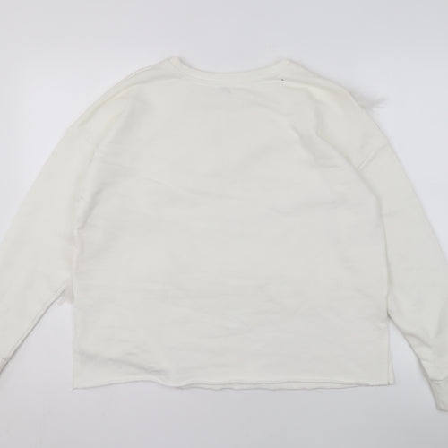 River Island Women’s White Fur Trim Pullover Sweatshirt S