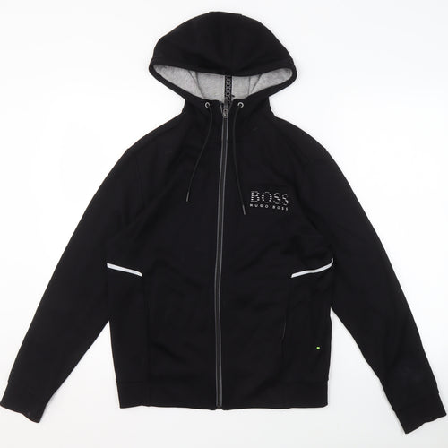 Hugo Boss Men's Black Full Zip Hoodie S, Reflective