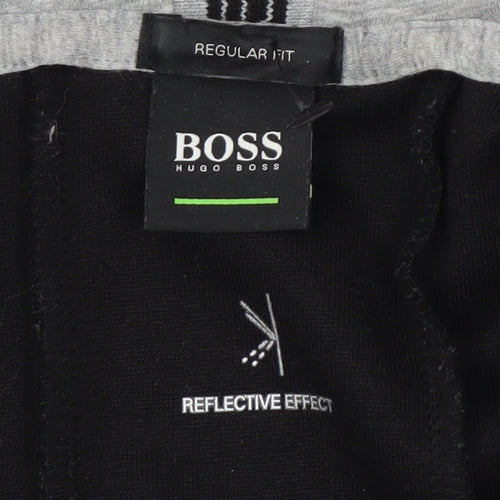 Hugo Boss Men's Black Full Zip Hoodie S, Reflective
