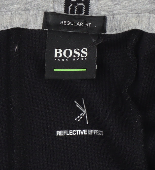 Hugo Boss Men's Black Full Zip Hoodie S, Reflective