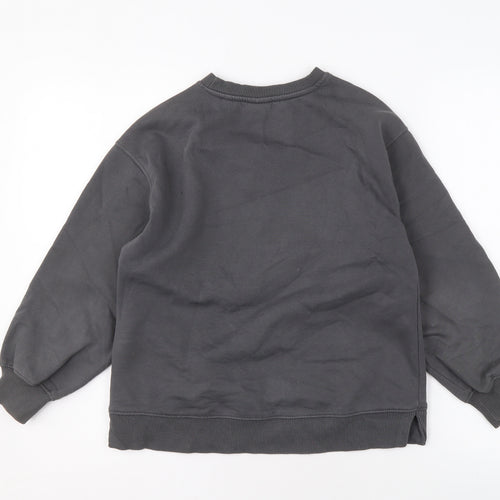 Zara Girls Black Graphic Print Sweatshirt 8-9 Years