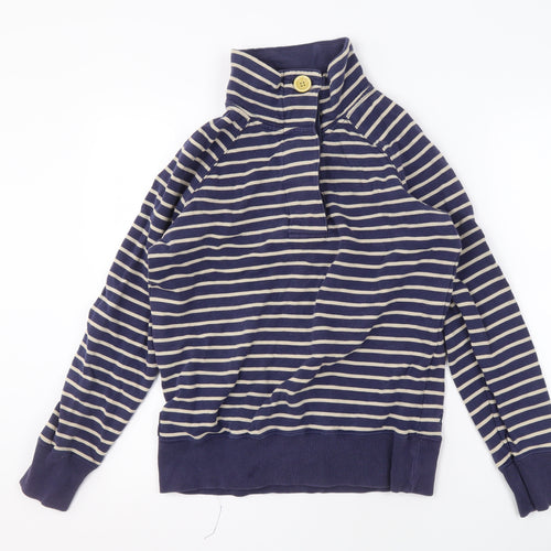 Joule Women's Blue Striped Sweatshirt, Size 12