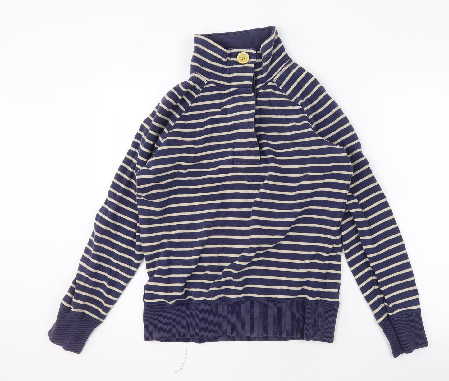 Joule Women's Blue Striped Sweatshirt, Size 12