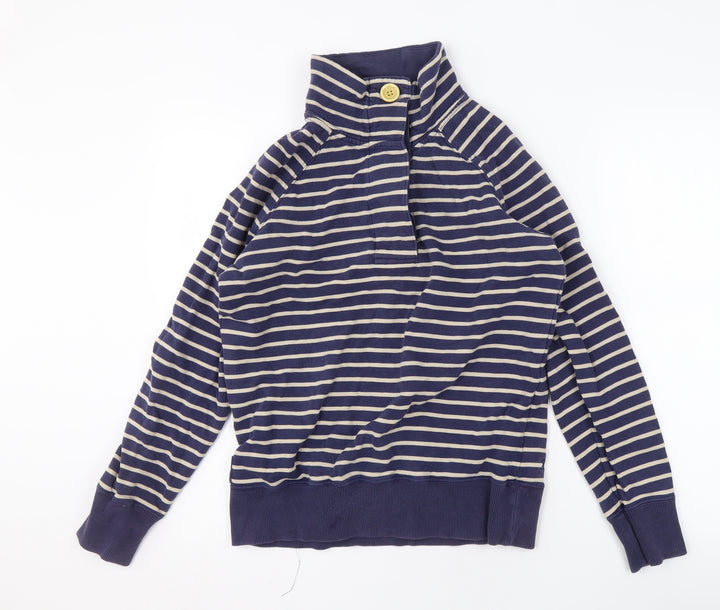 Joule Women's Blue Striped Sweatshirt, Size 12