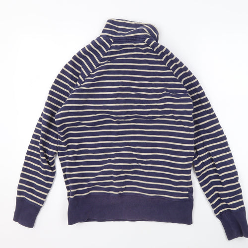 Joule Women's Blue Striped Sweatshirt, Size 12